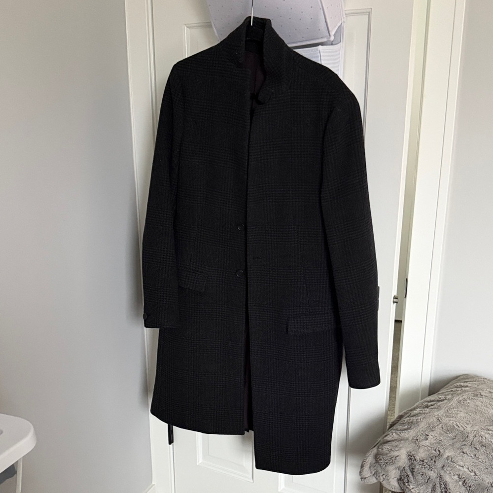 All Saints Charcoal Textured Coat